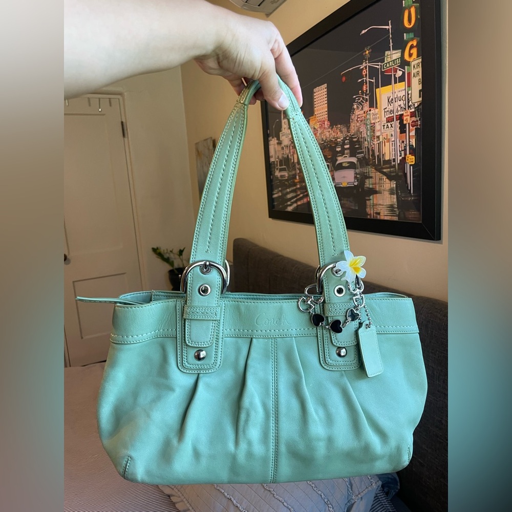 SOLD - Coach Mint Green SoHo Tote Bag